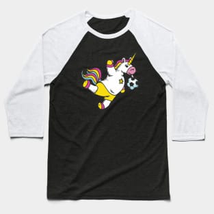 Unicorn Soccer Comic Style Baseball T-Shirt